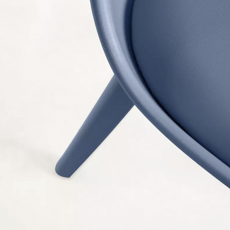 ORION91 Pack x6 - Silla BOREAL Asiento Acolchado Piel Sintética y Patas Color Azul Petróleo 48x43x82cm Comedor Oficina Salón Tel