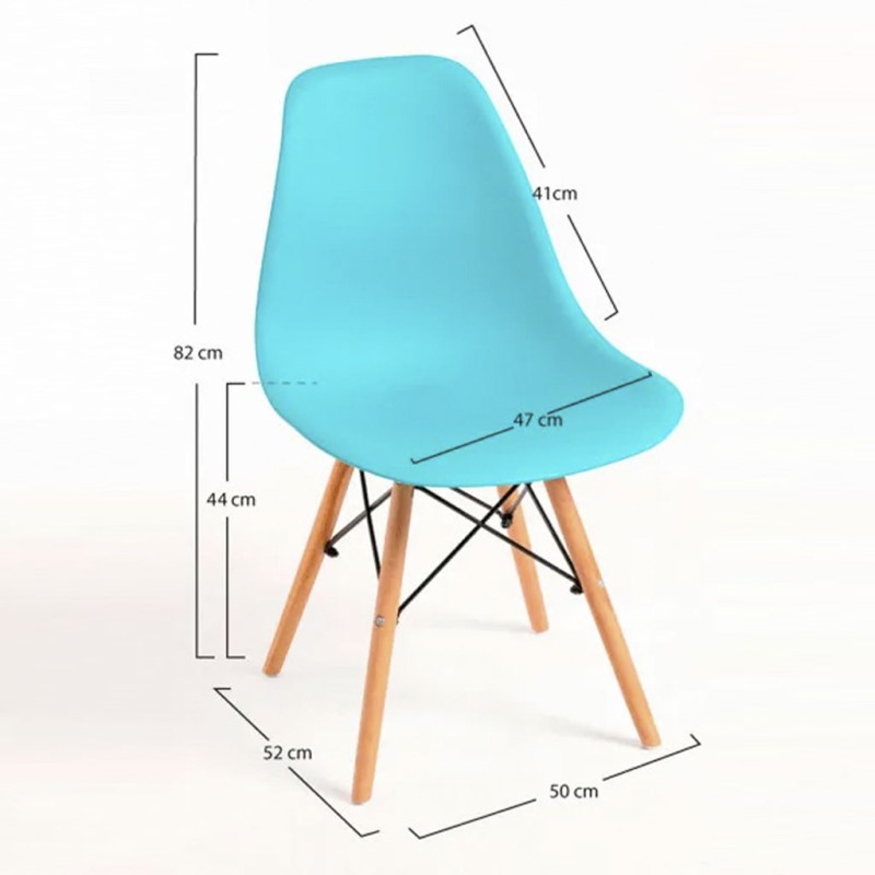 ORION91oficial® - Silla de Comedor, O91, Polipropileno Color Verde Jade y Patas en (VARIOS COLORES) 46,5 x 48 x 82 cm, Hostelerí