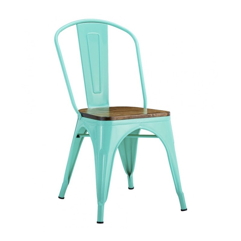 ORION91 Silla ORIONIS verde Agua Acero y Asiento Color (VARIOS COLORES) Apilables Comedor Oficina Salón Teletrabajo Cocina - Spa