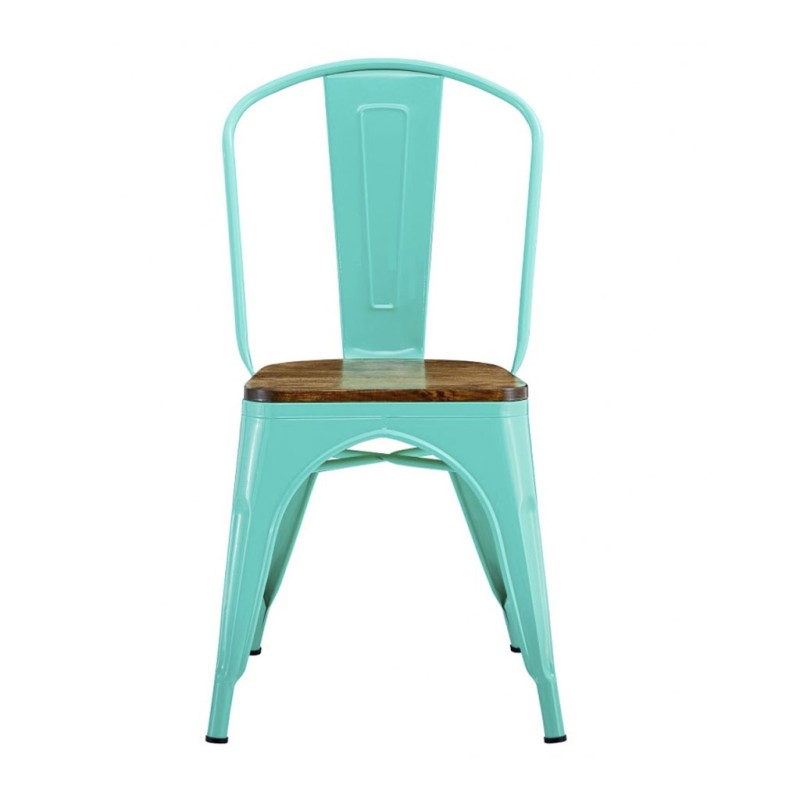 ORION91 Silla ORIONIS verde Agua Acero y Asiento Color (VARIOS COLORES) Apilables Comedor Oficina Salón Teletrabajo Cocina - Spa