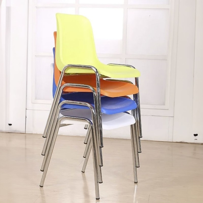 ORION91 Silla CASTOR Apilable Monoblock Polipropileno Blanco Patas Cromada Comedor Oficina Salón Teletrabajo Cocina - SpazioLuzi