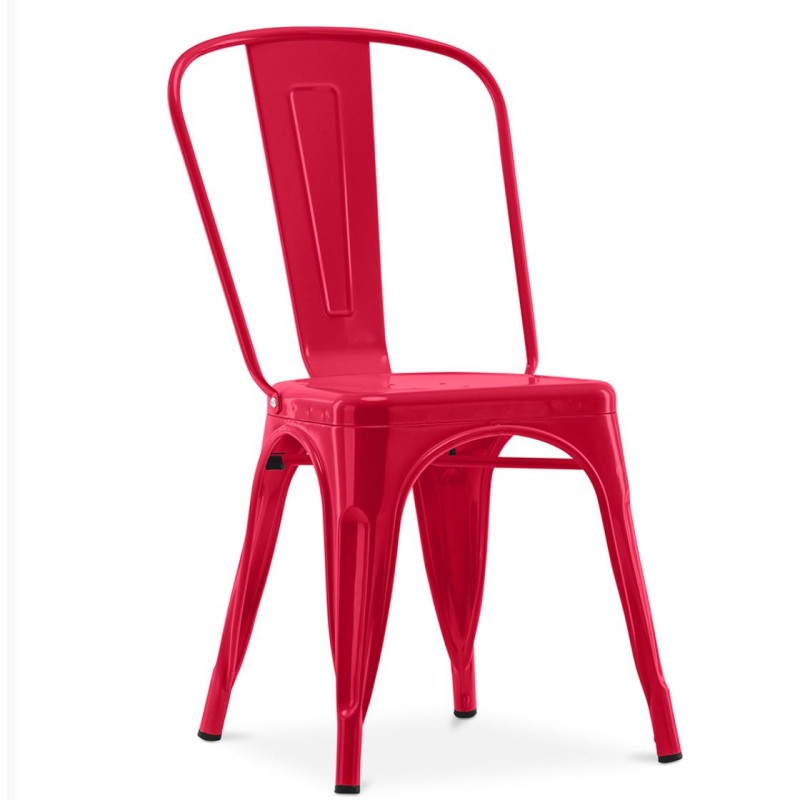 ORION91 Silla Acero BETA (VARIOS COLORES) Apilable (84x45,5x52 cm) Estilo Industrial Convertible a Taburete Antideslizante Comed