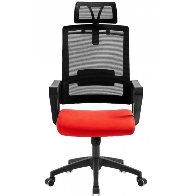 ORION91 Silla ESENTIAL de Oficina Director con Ruedas – Color Negro 🖤 Respaldo Ergonómico Transpirable Malla negra y Asiento Roj