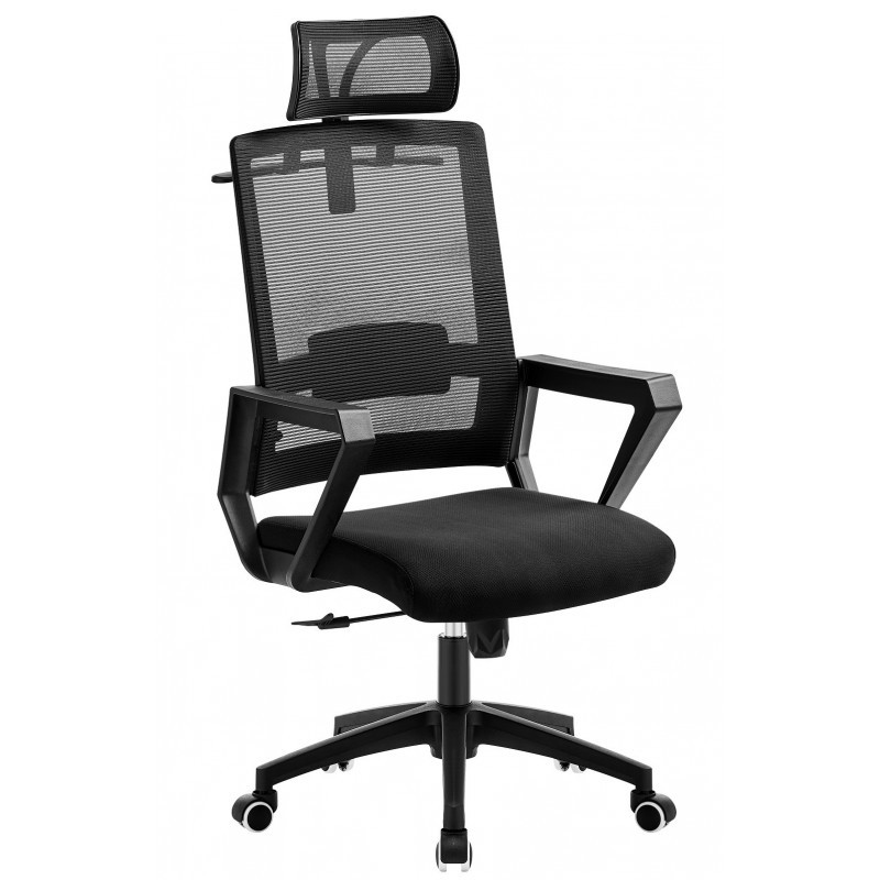ORION91 Silla ESENTIAL de Oficina Director con Ruedas – Color Negro 🖤 Respaldo Ergonómico Transpirable Malla negra y Asiento Neg