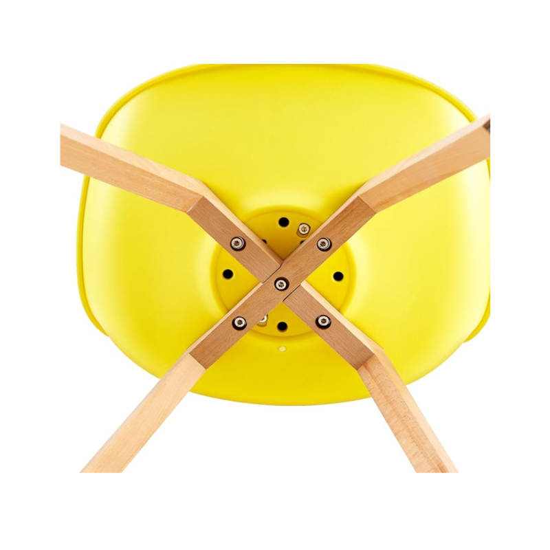 ORION91 Silla SIRIO Color Amarillo Canario Asiento Acolchado Piel Sintética y Patas Haya 54x81x48cm Comedor Oficina Salón Teletr