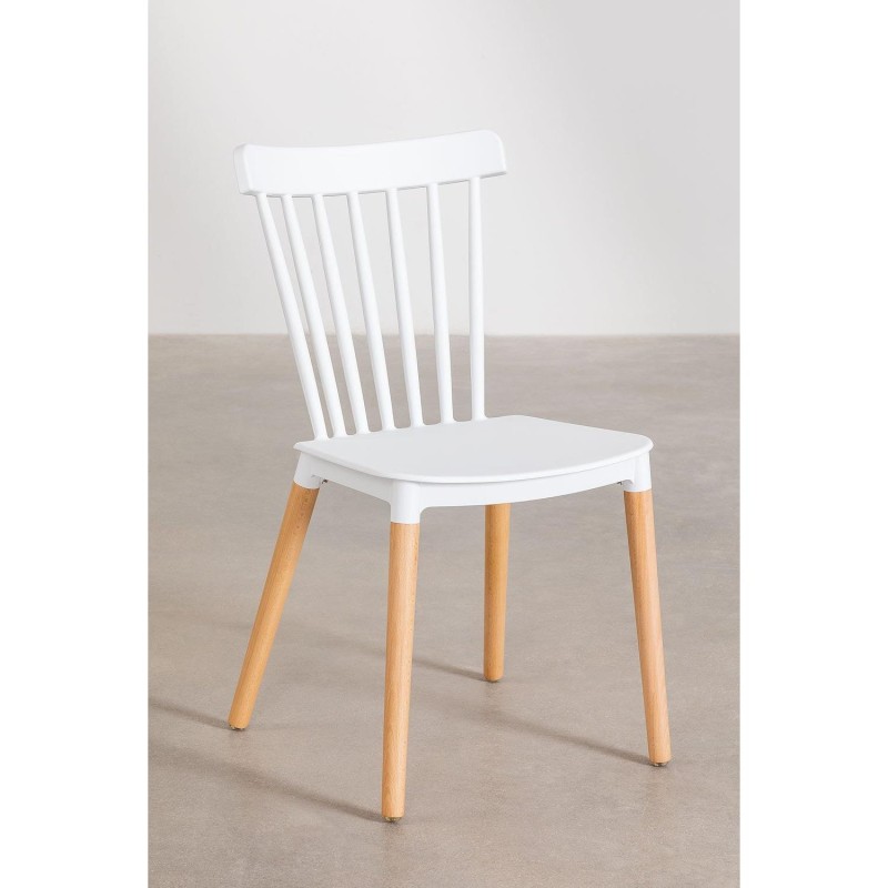 ORION91 Silla ALCIONE Color Blanco Patas Haya 83x48x52,5cm Comedor Oficina Salón Teletrabajo Cocina - SpazioLuzio