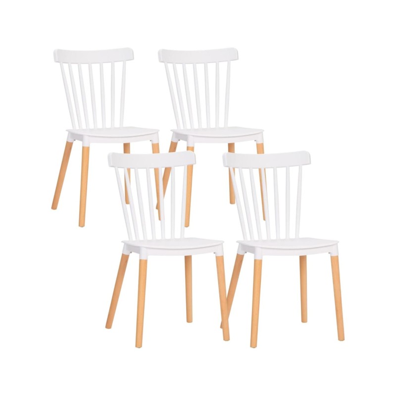 ORION91 Silla ALCIONE Color Blanco Patas Haya 83x48x52,5cm Comedor Oficina Salón Teletrabajo Cocina - SpazioLuzio