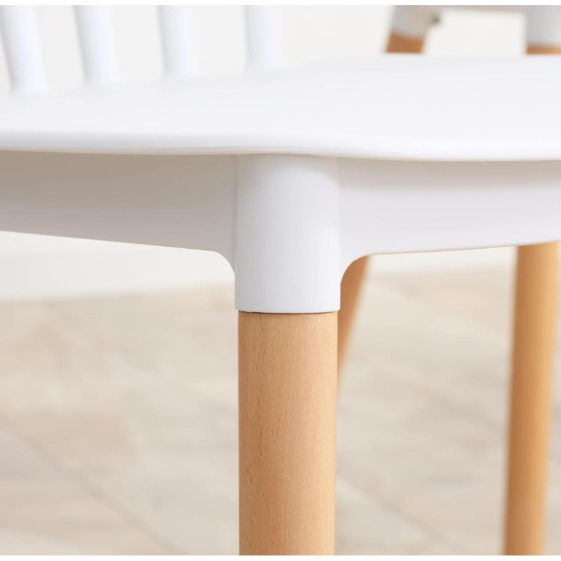 ORION91 Silla ALCIONE Color Blanco Patas Haya 83x48x52,5cm Comedor Oficina Salón Teletrabajo Cocina - SpazioLuzio