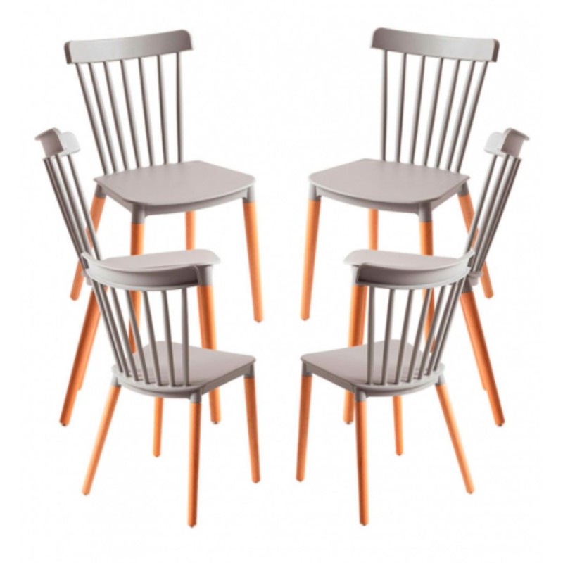 ORION91 Silla ALCIONE Color Gris Claro Patas Haya 83x48x52,5cm Comedor Oficina Salón Teletrabajo Cocina - SpazioLuzio