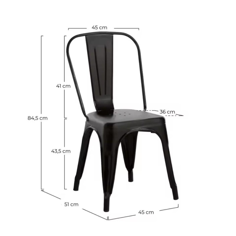 ORION91 Silla Acero BETA (VARIOS COLORES) Pistacho Apilable (84x45,5x52 cm) Estilo Industrial Convertible a Taburete Antidesliza