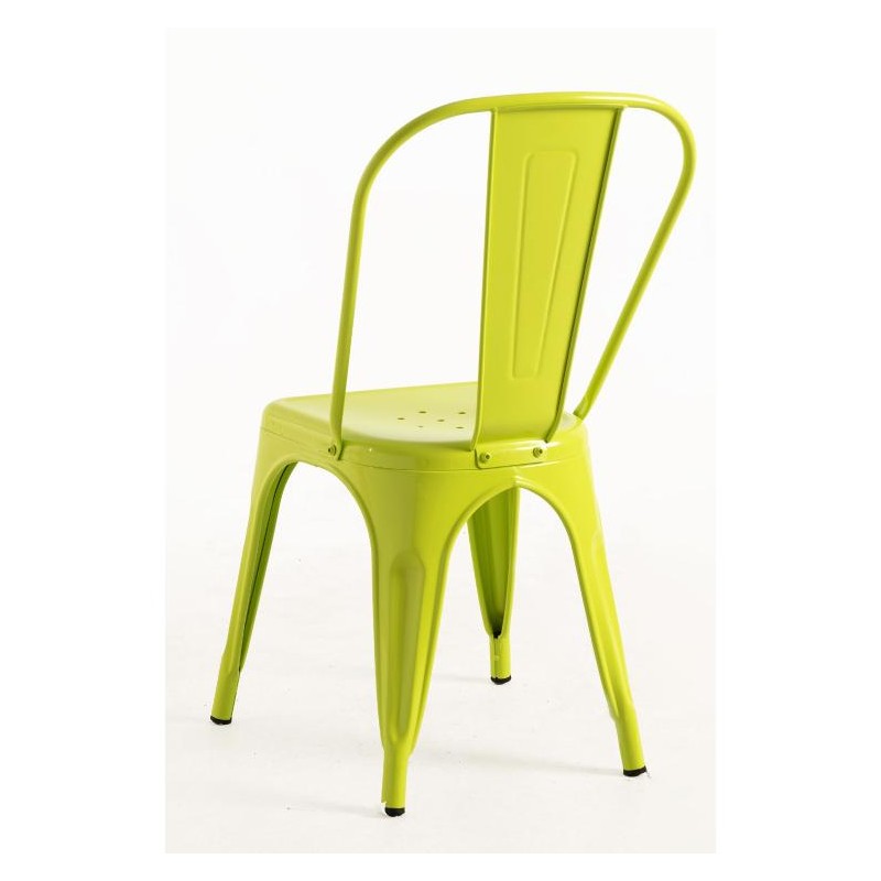 ORION91 Silla Acero BETA (VARIOS COLORES) Pistacho Apilable (84x45,5x52 cm) Estilo Industrial Convertible a Taburete Antidesliza