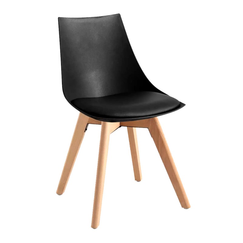 ORION91 Silla ALFA Acolchado (VARIOS COLORES) Patas metal color crono 48x55x78cm Comedor Oficina Salón Teletrabajo Cocina - Spaz