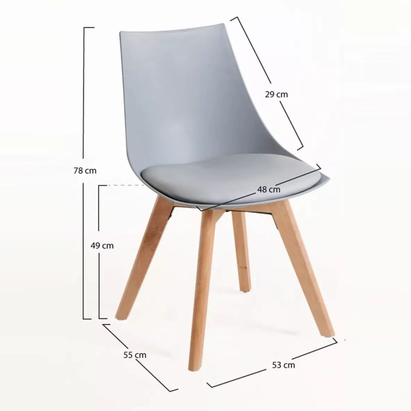 ORION91 Silla ALFA Acolchado Color (VARIOS COLORES) Madera de Haya 48x55x78cm Comedor Oficina Salón Teletrabajo Cocina - SpazioL