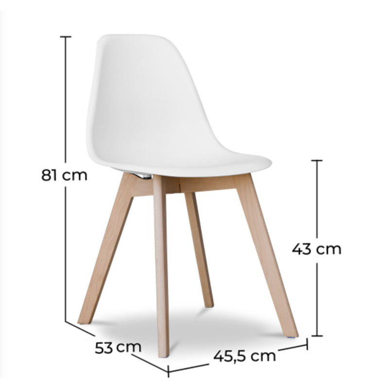 ORION91 Silla ARA Color (VARIOS COLORES) Patas Haya 46x55x83 cm Comedor Oficina Salón Teletrabajo Cocina – SpazioLuzio