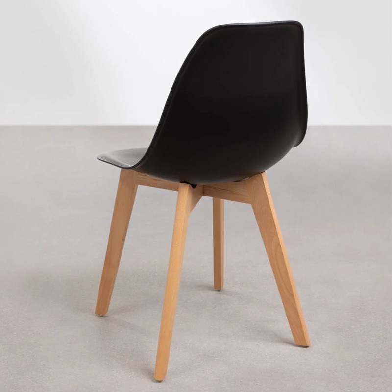 ORION91 Silla ARA Color (VARIOS COLORES) y Patas Haya 46x55x83 cm Comedor Oficina Salón Teletrabajo Cocina - SpazioLuzio