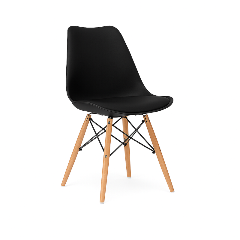 ORION91 Silla ATRIA Color (VARIOS COLORES) Acolchado Piel Sintética y Patas Haya 49x84x52,5cm Comedor Oficina Salón Teletrabajo