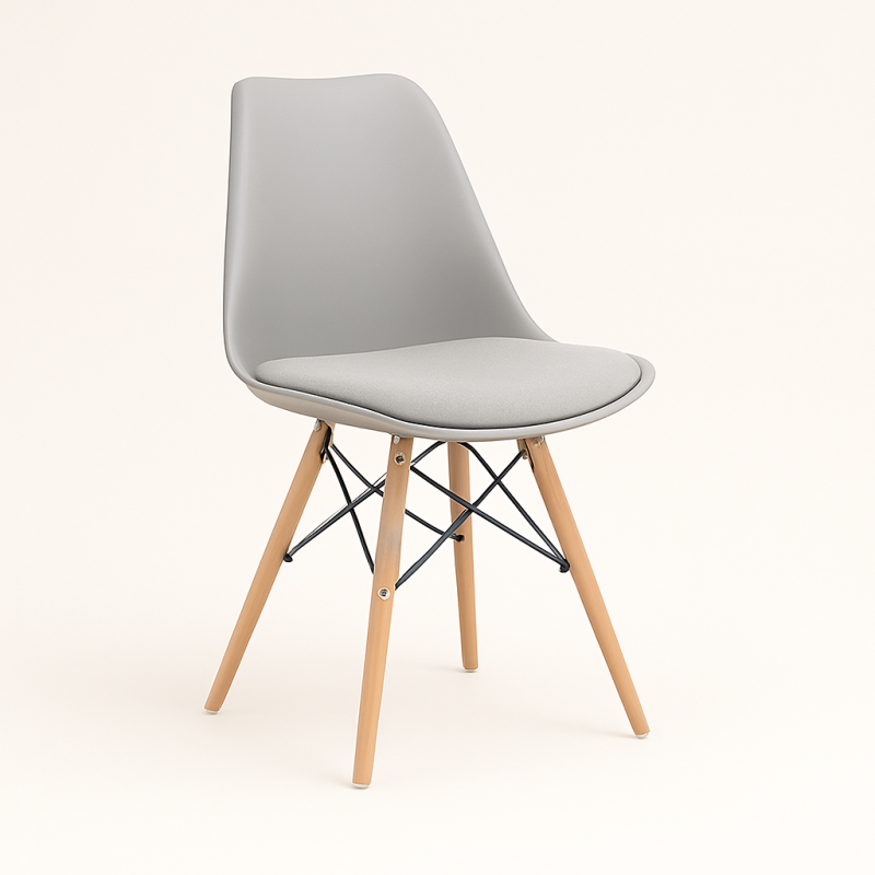 ORION91 Silla ATRIA Color (VARIOS COLORES) Asiento Acolchado Piel Sintética y Patas Haya 49x84x52,5cm Comedor Oficina Salón Tele