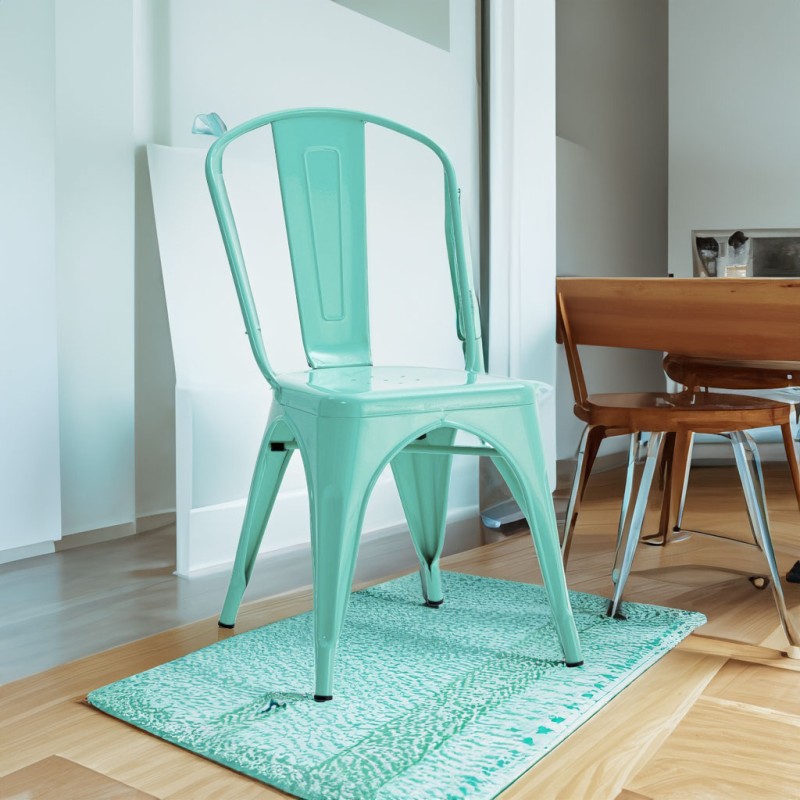 ORION91 Silla Acero BETA (VARIOS COLORES) Agua Apilable (84x45,5x52 cm) Estilo Industrial Convertible a Taburete Antideslizante 