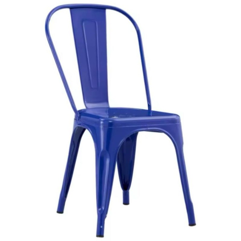 ORION91 Silla Acero BETA (VARIOS COLORES) Marino Apilable (84x45,5x52 cm) Estilo Industrial Convertible a Taburete Antideslizant