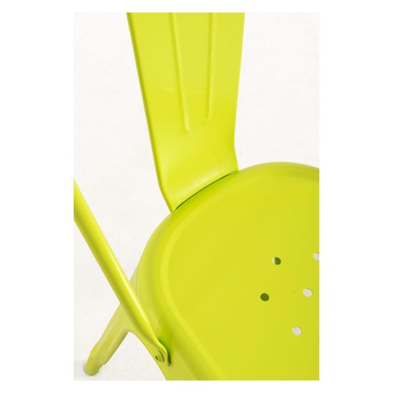 ORION91 Silla Acero BETA (VARIOS COLORES) Pistacho Apilable (84x45,5x52 cm) Estilo Industrial Convertible a Taburete Antidesliza