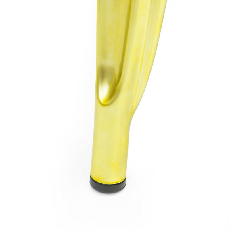 ORION91 Silla Acero BETA Dorado Apilable (84x45,5x52 cm) Estilo Industrial Convertible a Taburete Antideslizante Comedor Hostele