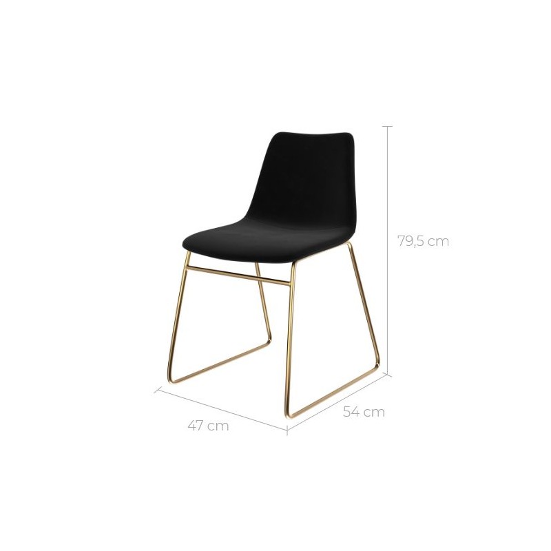 ORION91 Silla DEMBE Terciopelo (VARIOS COLORES) Dorado Mate (79,5x47x54 cm) Comedor Salón Hostelería - SpazioLuzio