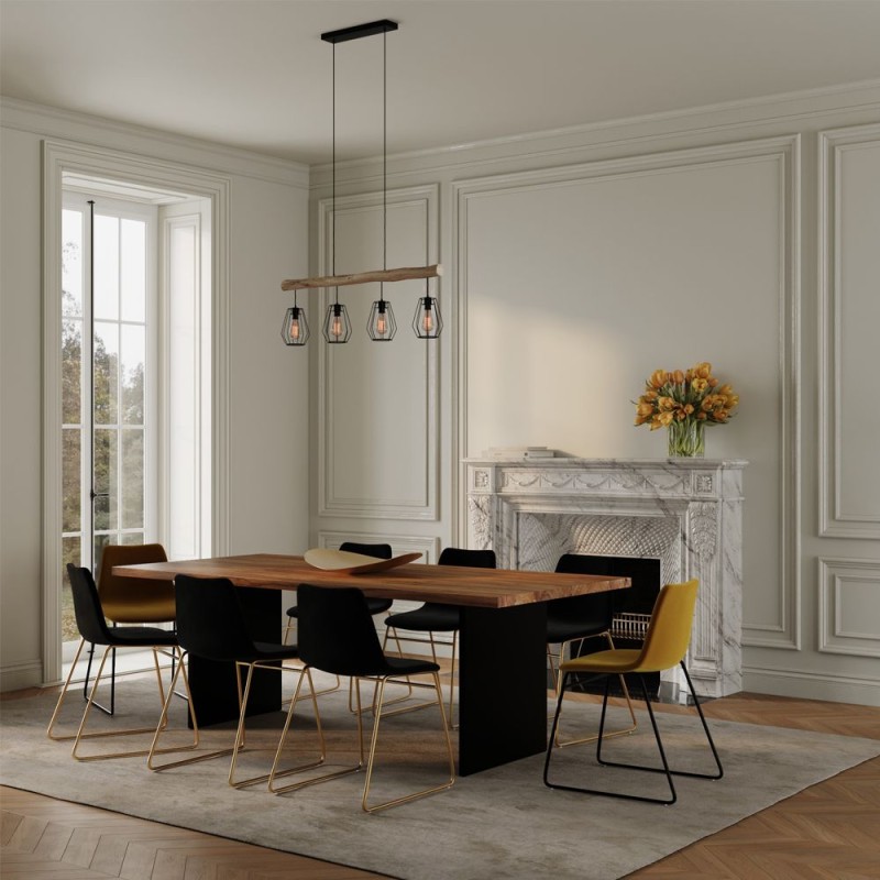 ORION91 Silla DEMBE Terciopelo (VARIOS COLORES) Dorado Mate (79,5x47x54 cm) Comedor Salón Hostelería - SpazioLuzio