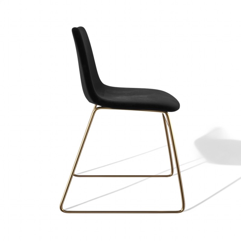 ORION91 Silla DEMBE Terciopelo (VARIOS COLORES) Dorado Mate (79,5x47x54 cm) Comedor Salón Hostelería - SpazioLuzio