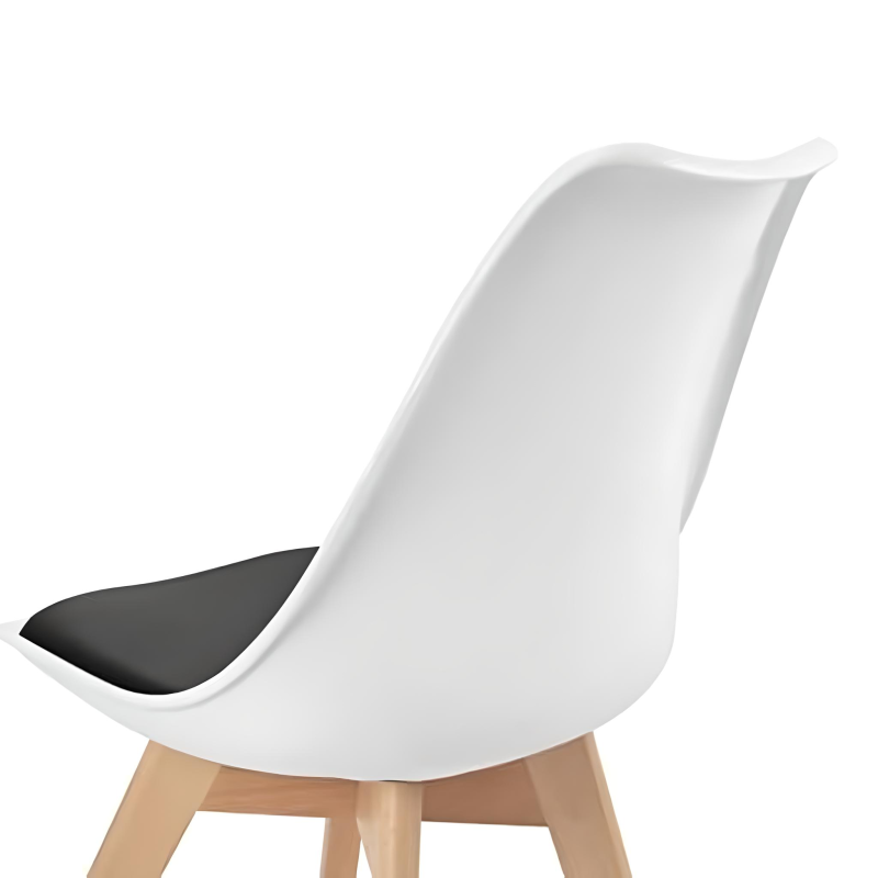 ORION91 Silla DRACO (VARIOS COLORES) Piel Sintética Acolchado Negro Patas Metálica negra 54x81x48cm Comedor Oficina Salón Teletr