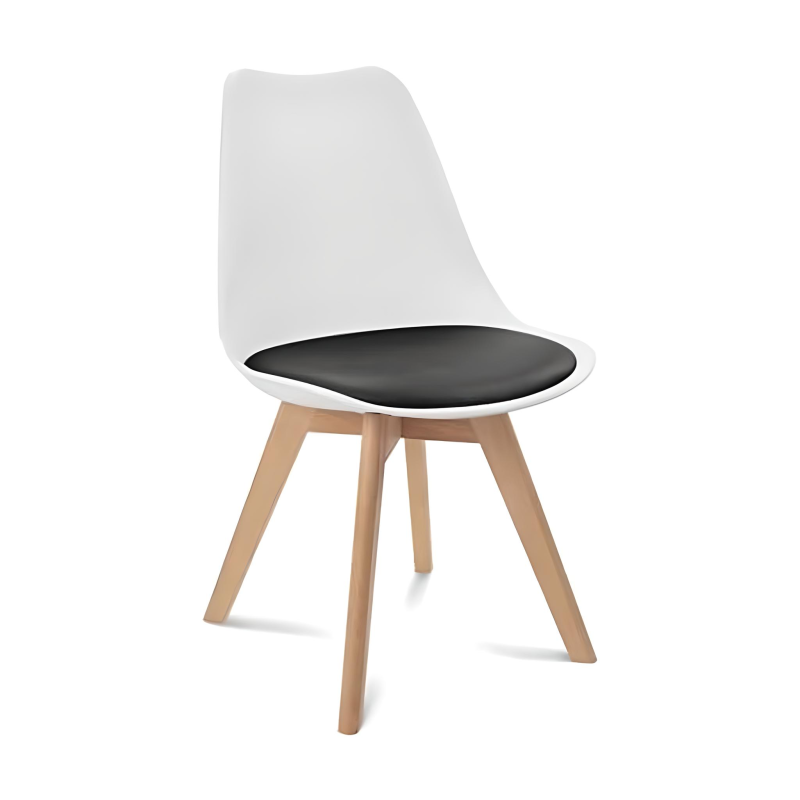 ORION91 Silla DRACO (VARIOS COLORES) Piel Sintética Acolchado Negro Patas Metálica negra 54x81x48cm Comedor Oficina Salón Teletr