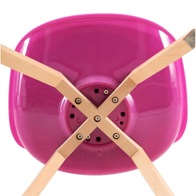 ORION91 Silla DRACO Fucsia Espejo Piel Sintética Acolchado Patas (VARIOS COLORES) de Haya 54x81x48cm Comedor Oficina Salón Telet