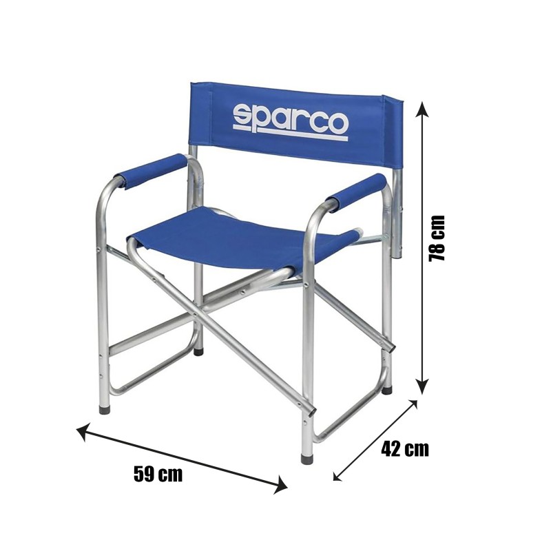 ORION91 Silla Director Plegable SPARCO en Aluminio con Lona (VARIOS COLORES) 59x78x42cm - SpazioLuzio