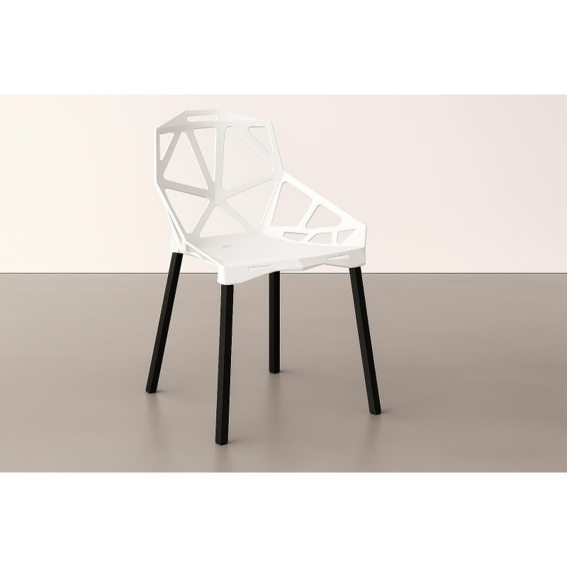 ORION91 Silla ELECTRA Color (VARIOS COLORES) Estructura Negra 54x59x80cm Comedor Oficina Salón Teletrabajo Cocina - SpazioLuzio