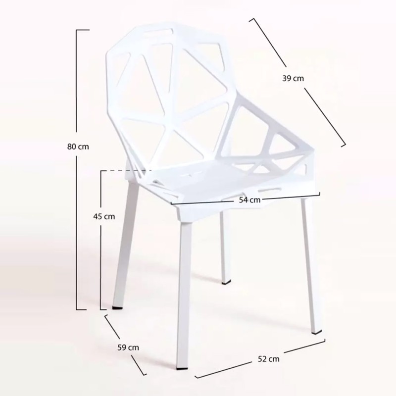 ORION91 Silla ELECTRA Color (VARIOS COLORES) Estructura Negra 54x59x80cm Comedor Oficina Salón Teletrabajo Cocina - SpazioLuzio