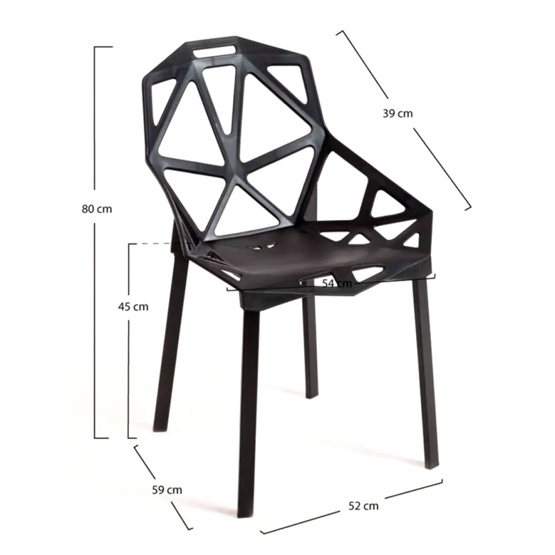 ORION91 Silla ELECTRA Color (VARIOS COLORES) Roja Acero y Polipropileno 54x59x80cm Comedor Oficina Salón Teletrabajo Cocina - Sp