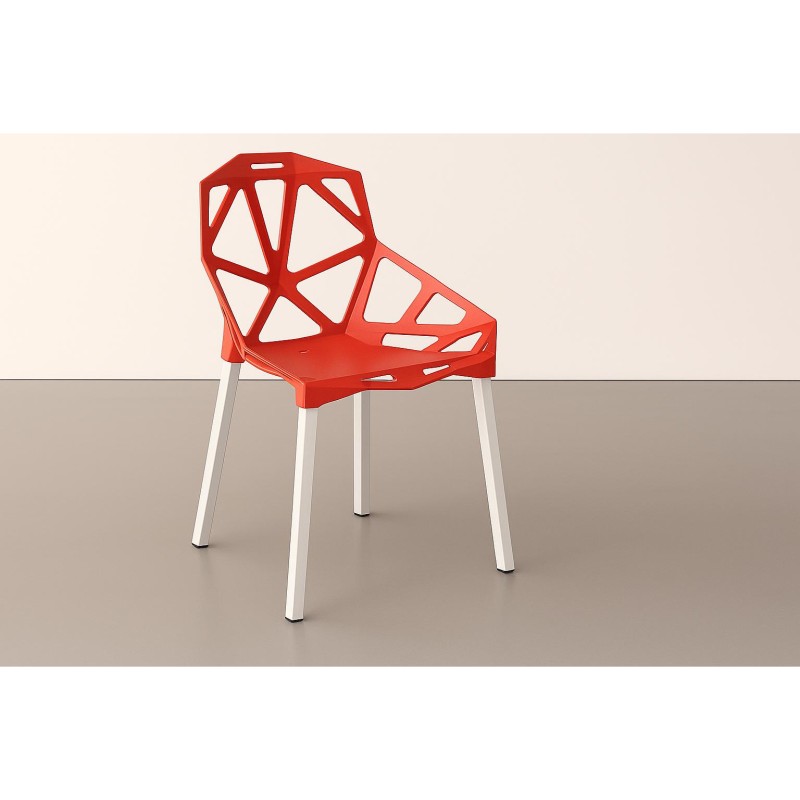 ORION91 Silla ELECTRA Color (VARIOS COLORES) estructura Blanca y Polipropileno 54x59x80cm Comedor Oficina Salón Teletrabajo Coci