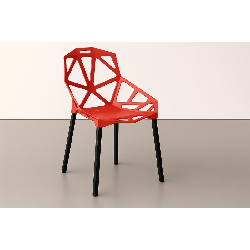 ORION91 Silla ELECTRA Color (VARIOS COLORES) estructura negra y Polipropileno 54x59x80cm Comedor Oficina Salón Teletrabajo Cocin