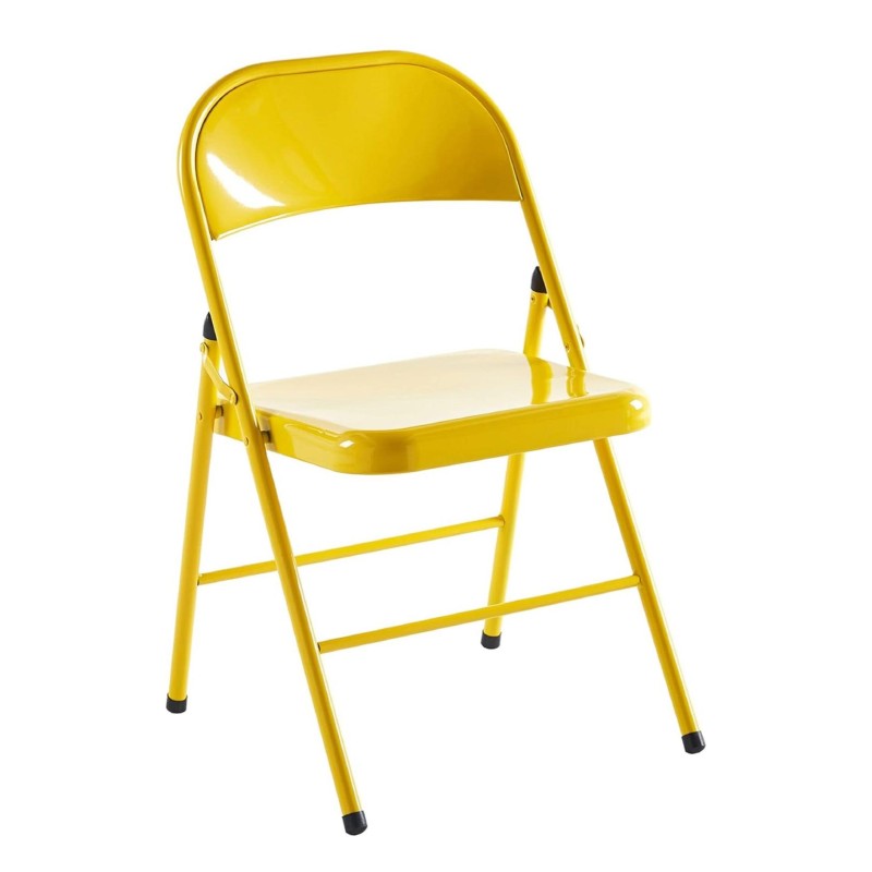 ORION91 Silla LEO Naranja Albaricoque Plegable Estilo Industrial de Metal Antideslizante Comedor Oficina Salón Teletrabajo Cocin