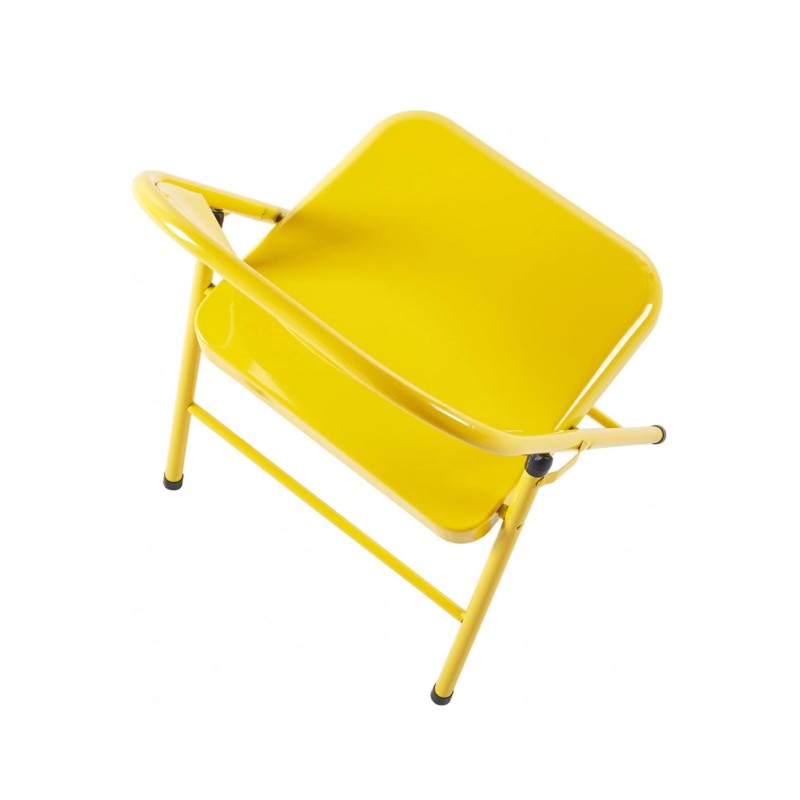 ORION91 Silla LEO Naranja Albaricoque Plegable Estilo Industrial de Metal Antideslizante Comedor Oficina Salón Teletrabajo Cocin