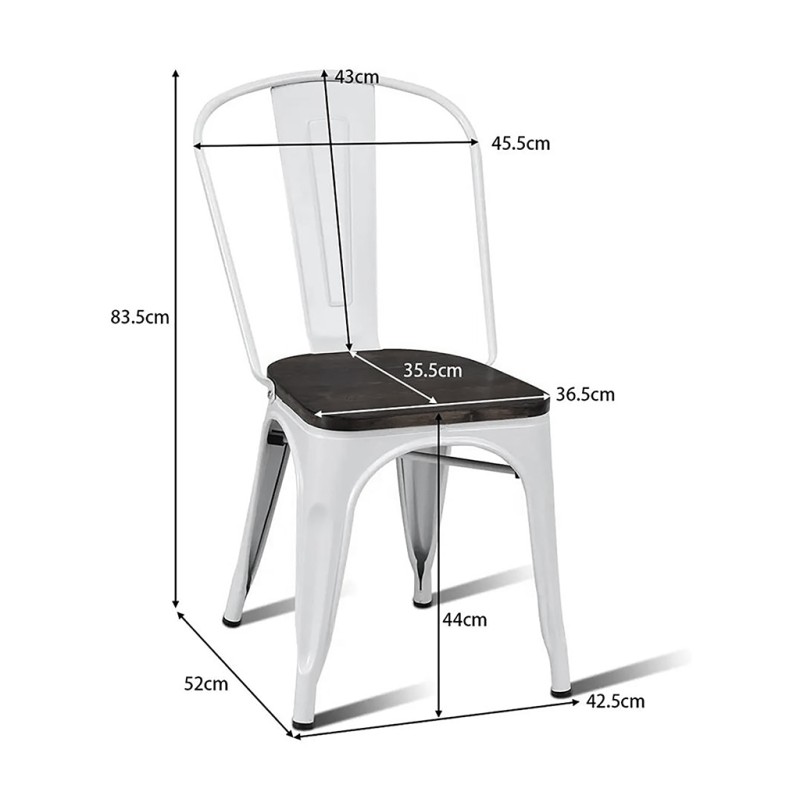 ORION91 Silla ORIONIS BLANCA Acero y Asiento Color (VARIOS COLORES) Apilables Comedor Oficina Salón Teletrabajo Cocina - SpazioL