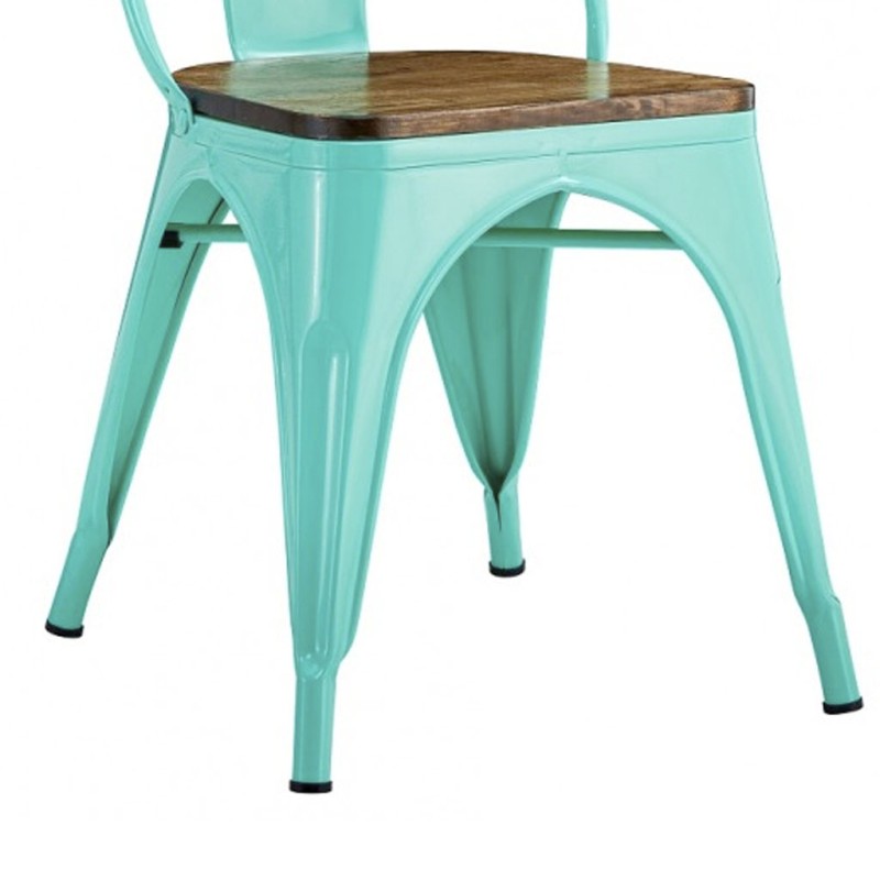 ORION91 Silla ORIONIS verde Agua Acero y Asiento Color (VARIOS COLORES) Apilables Comedor Oficina Salón Teletrabajo Cocina - Spa