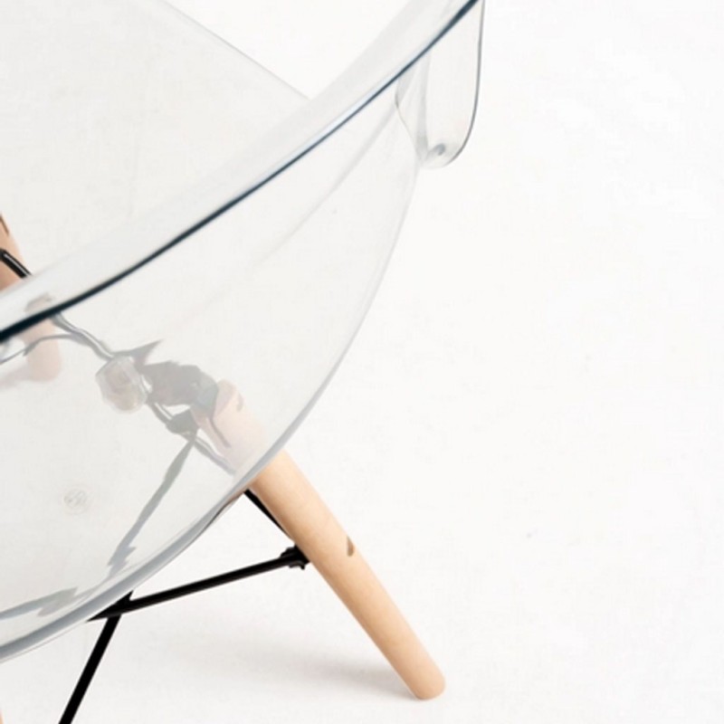 ORION91 Silla PORTIA Policarbonato Color (VARIOS COLORES) Patas en Madera Haya 46 x 51 x 82 cm Comedor Oficina Salón Teletrabajo