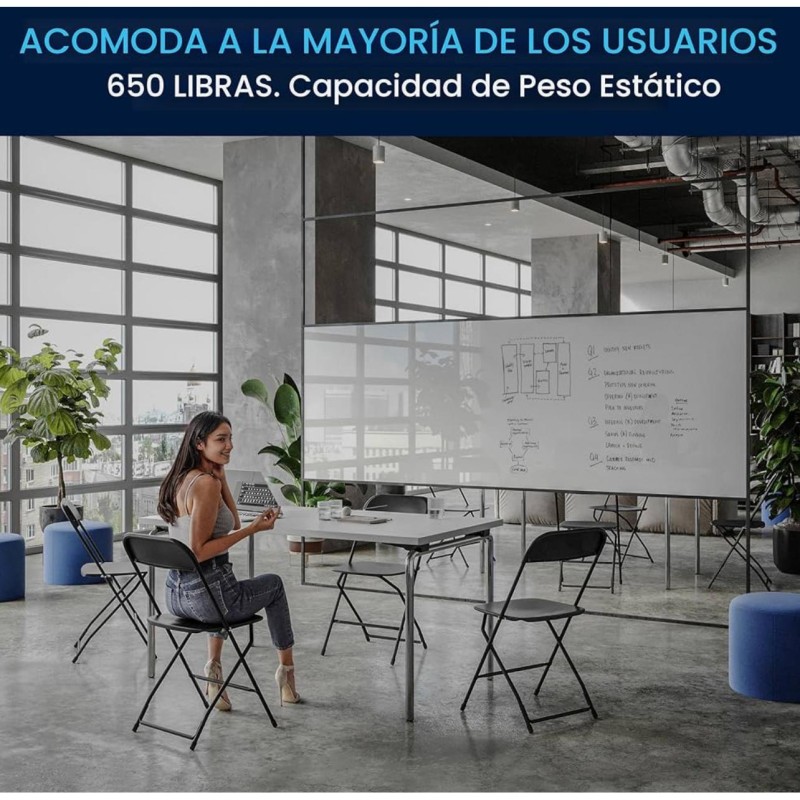 ORION91 Silla Plegable ANDROMEDA Polietileno y Estructura Metálica Color (VARIOS COLORES) (44x44x80 cm) Comedor Camping Oficina 