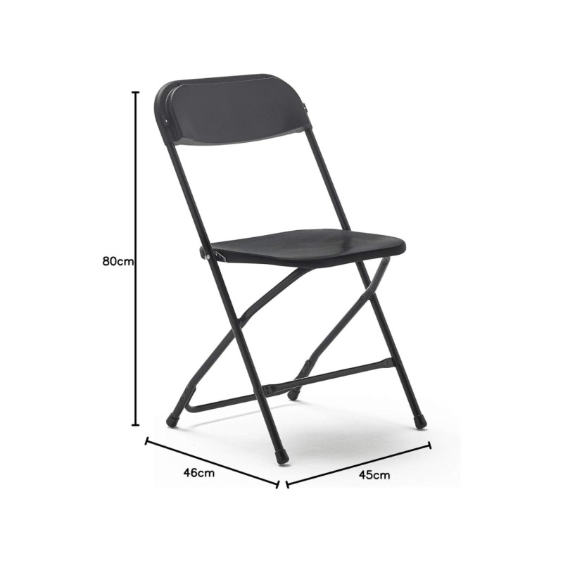 ORION91 Silla Plegable ANDROMEDA Polietileno y Estructura Metálica Color (VARIOS COLORES) (44x44x80 cm) Camping Comedor Oficina 
