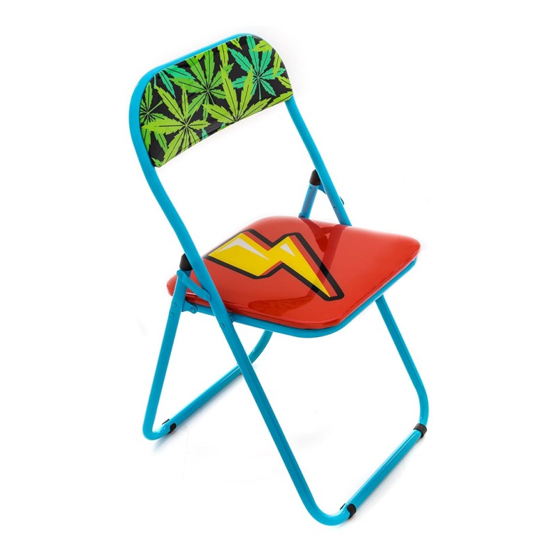 ORION91 Silla Plegable con Decor Rayo Flash Multicolor 45 x 44 x 79 cm Marca Seletti Blow - SpazioLuzio (VARIOS COLORES)