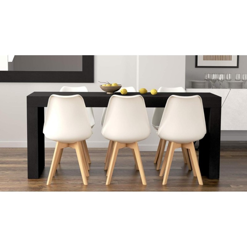 ORION91 Silla SIRIO Color (VARIOS COLORES) Acolchado Piel Sintética y Patas Haya 54x81x48cm Comedor Oficina Salón Teletrabajo Co