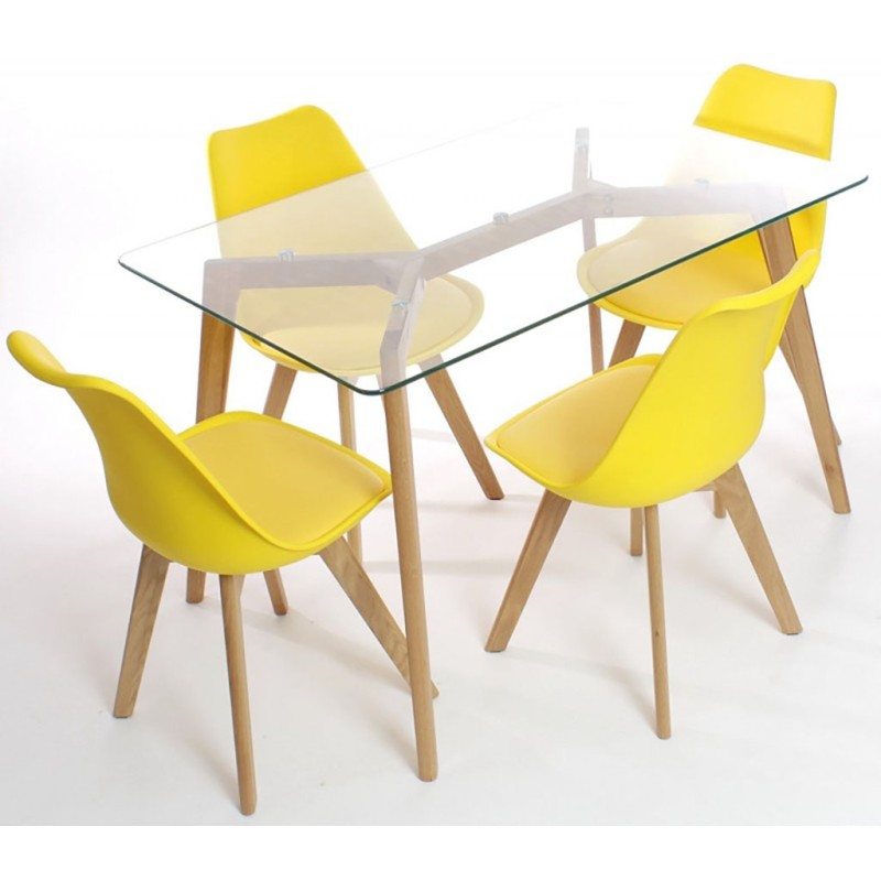 ORION91 Silla SIRIO Color (VARIOS COLORES) Piel Sintética y Patas Haya 54x81x48cm Comedor Oficina Salón Teletrabajo Cocina - Spa