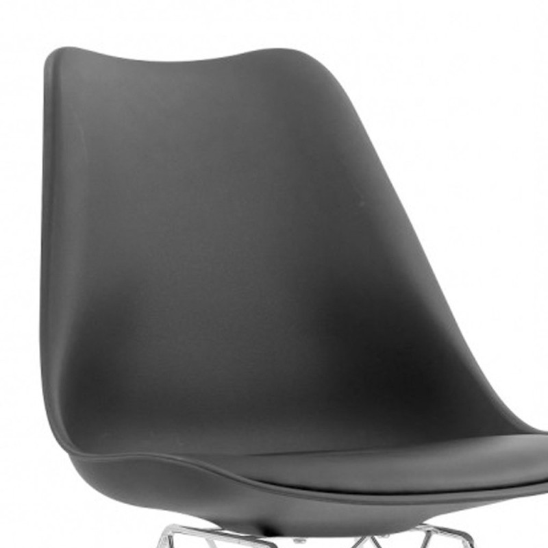 ORION91 Silla VEGA Estructura Cromada (VARIOS COLORES) Acolchado Piel Sintética Color Blanco – 48 x 41 x 82 cm Comedor Oficina S