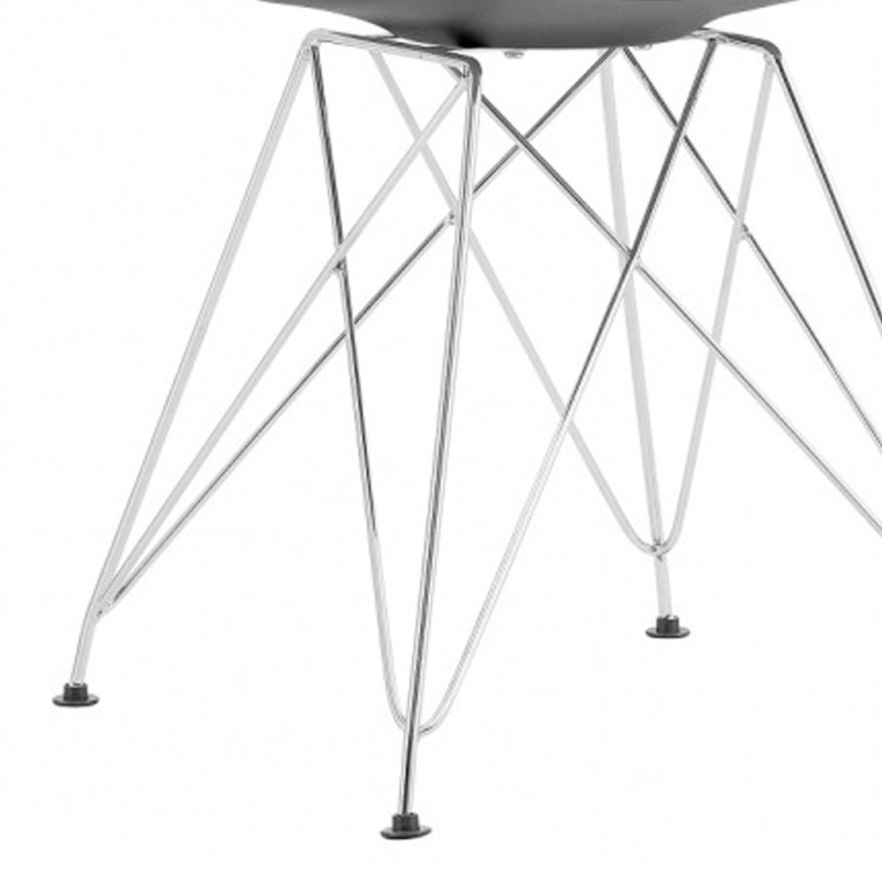 ORION91 Silla VEGA Estructura Cromada (VARIOS COLORES) Acolchado Piel Sintética Color Negro – 48 x 41 x 82 cm Comedor Oficina Sa