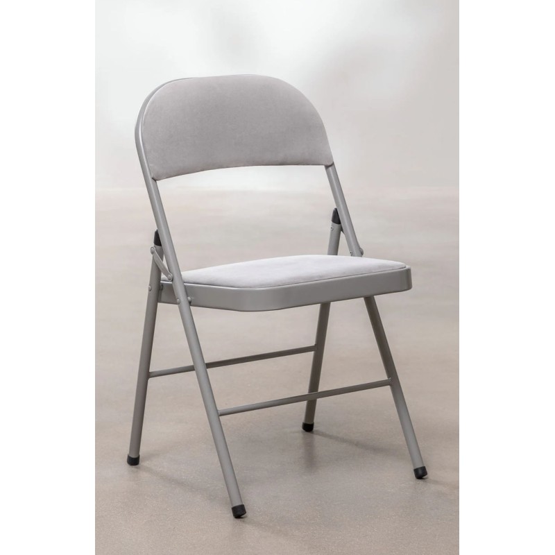 ORION91oficial® - Silla Plegable ARIES Terciopelo (VARIOS COLORES) Perla, Comedor Oficina Salón Teletrabajo Cocina - spaziOrion9